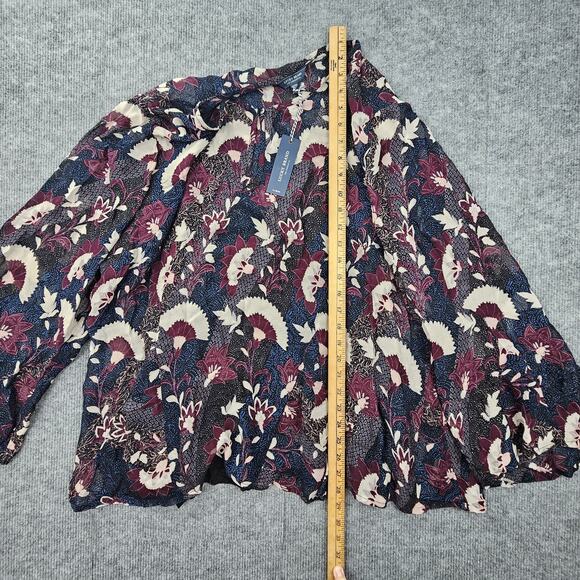 Lucky Brand Shirt Womens 2X Floral Boho Peasant Lined Layered Keyhole Western - Picture 4 of 7